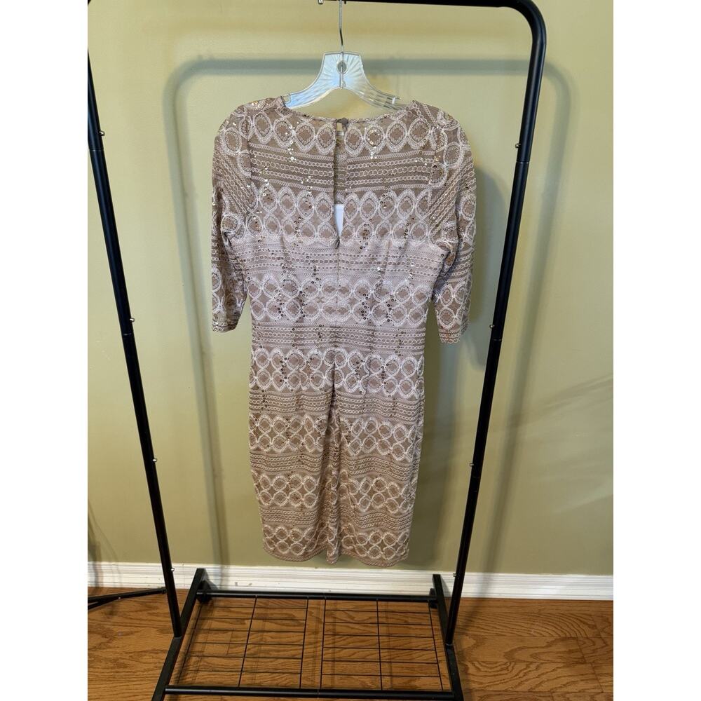 Jax Tan Lace Dress with Sequin Size 8 - Picture 3 of 5